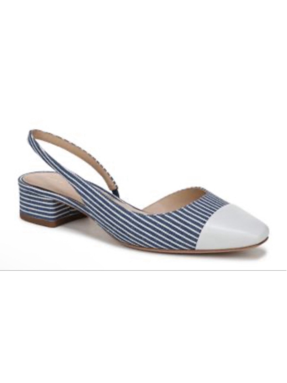 New Veronica Beard Cecile Slingback Pumps 8 Blue White Striped